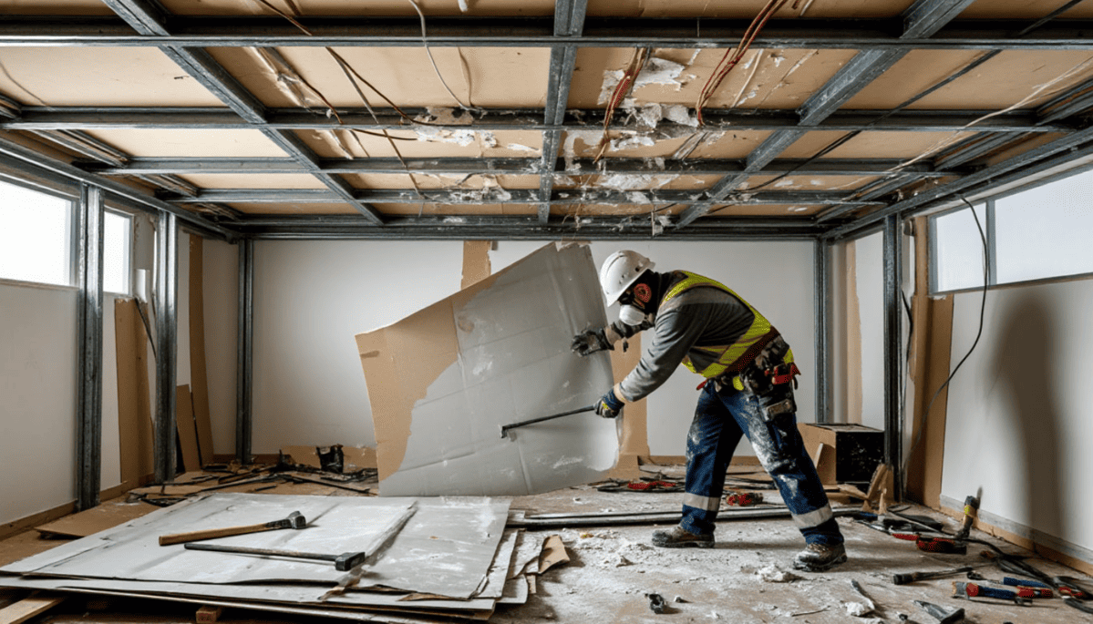 Демонтаж подвесного потолка в Минске