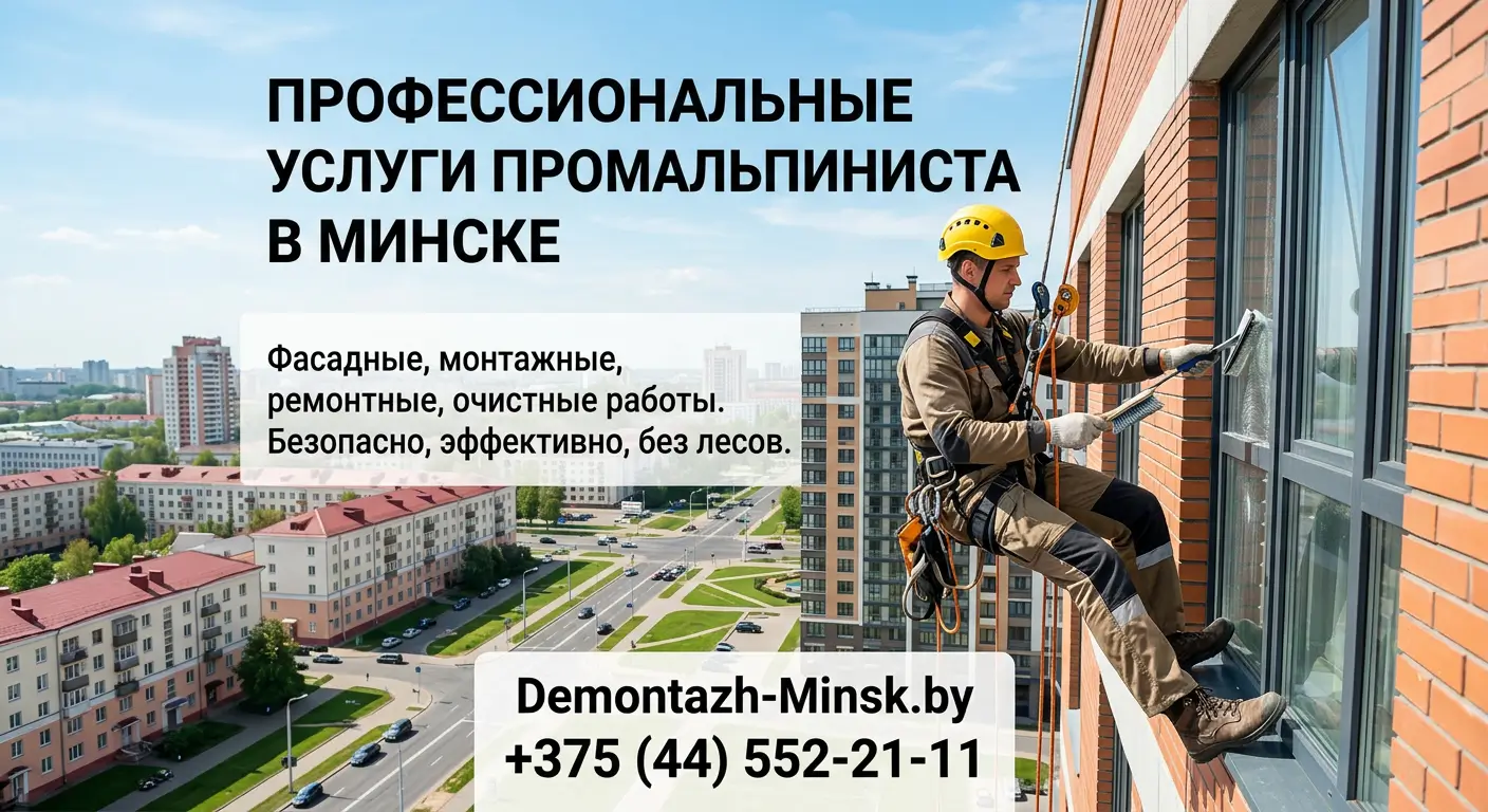 Профессиональные услуги промальпиниста в Минске
