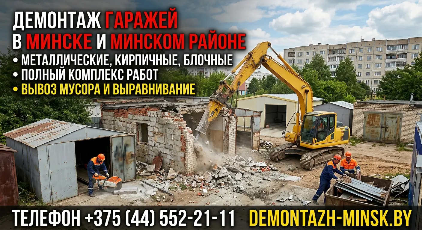 Демонтаж гаражей в Минске и Минском районе