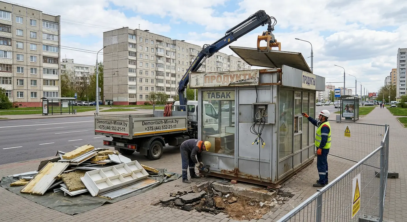 Демонтаж ларьков в Минске и Минском районе
