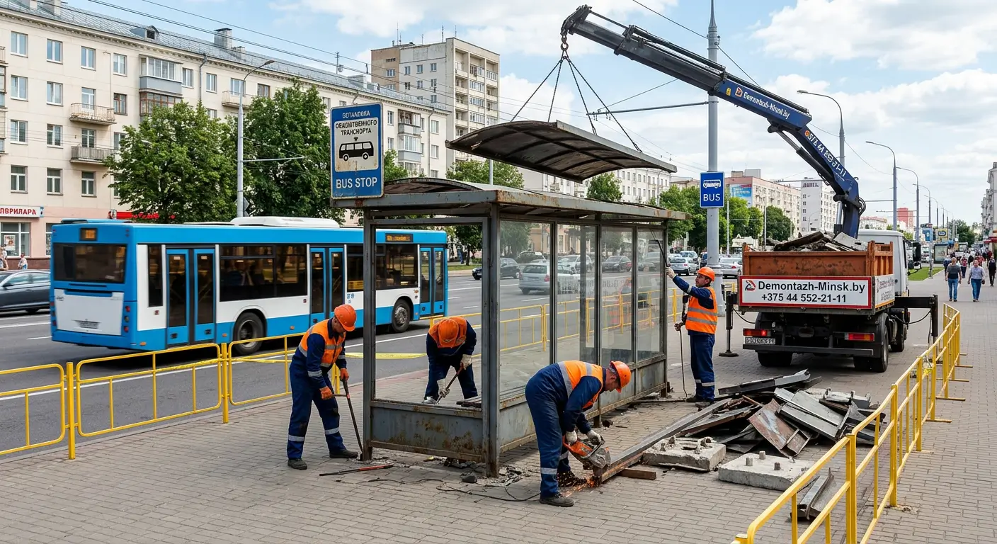 Демонтаж остановок в Минске и Минском районе