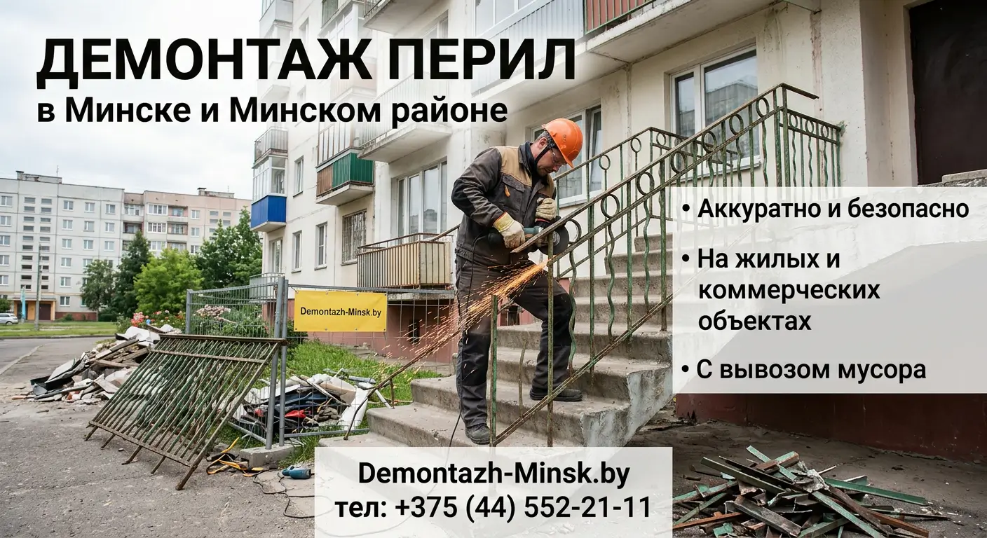 Демонтаж перил в Минске и Минском районе