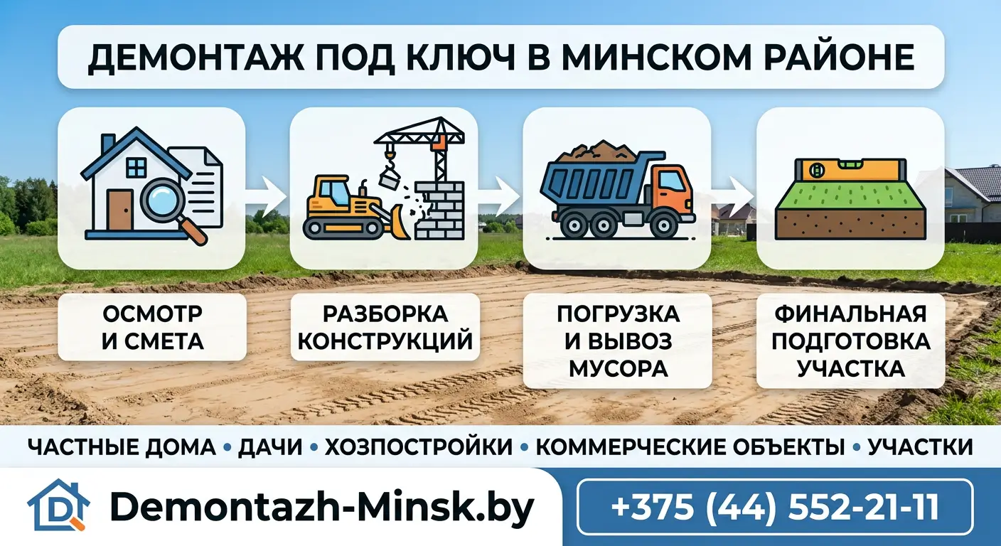 Демонтаж под ключ в Минском районе