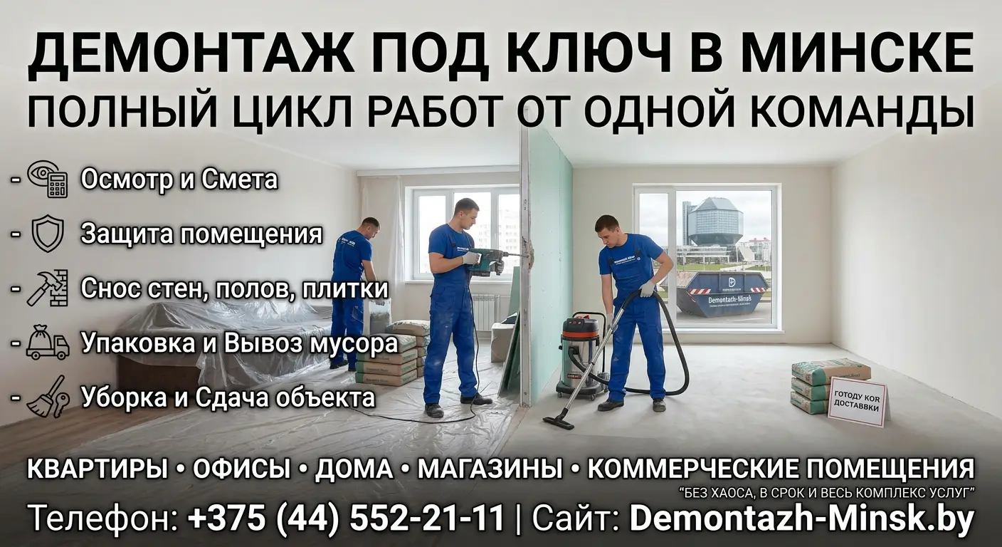 Демонтаж под ключ в Минске