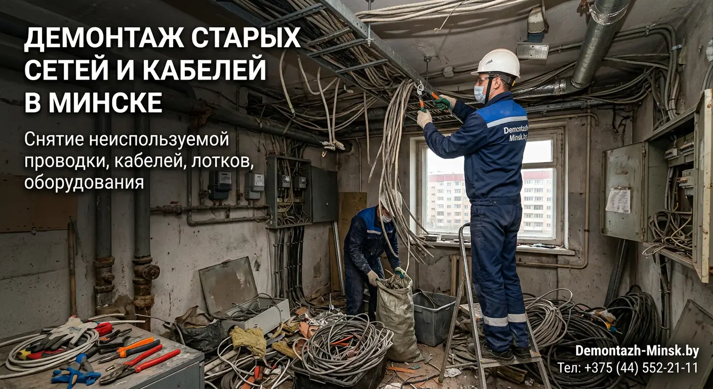 Демонтаж старых сетей и кабелей в Минске