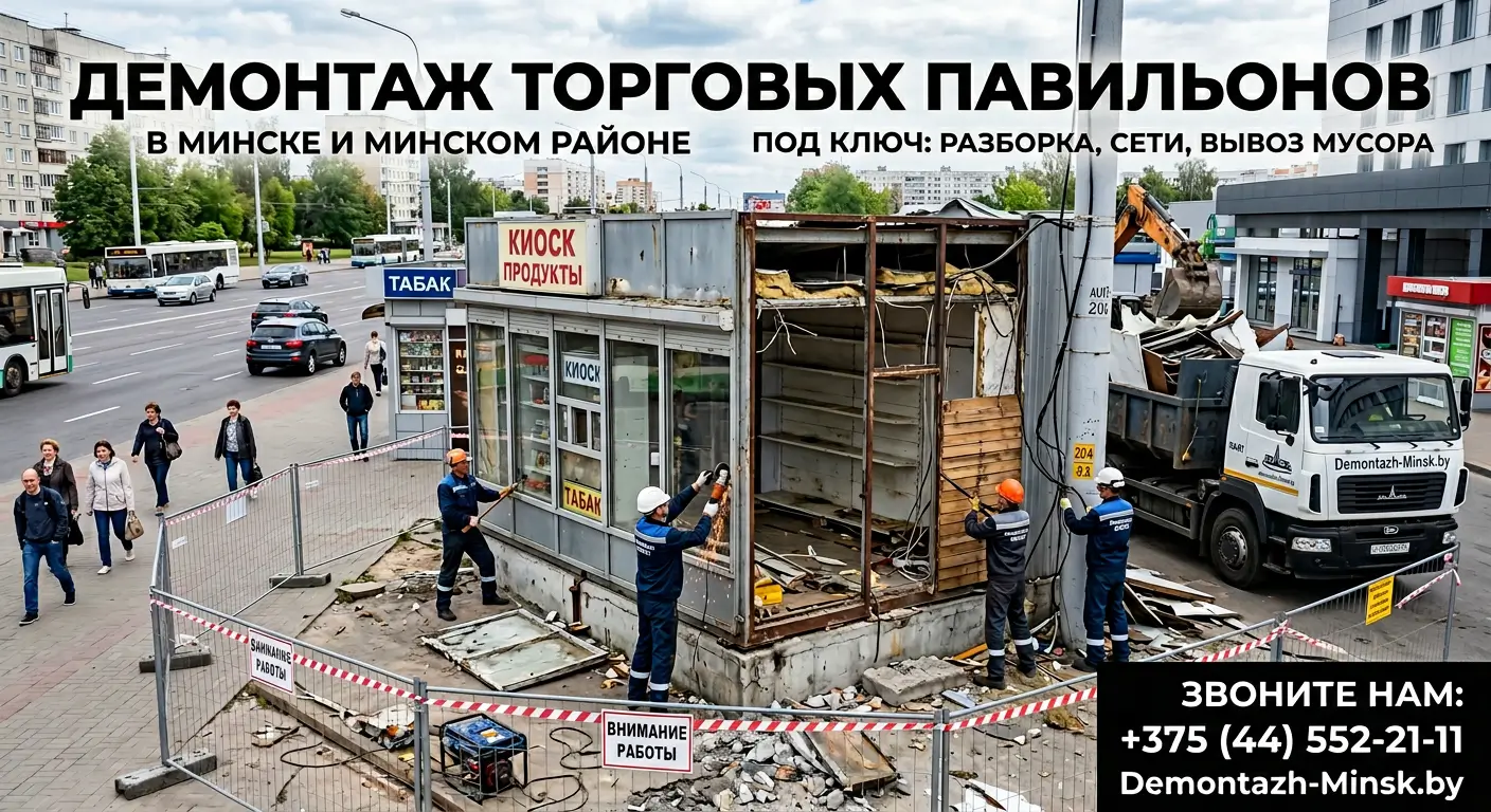 Демонтаж торговых павильонов в Минске и Минском районе